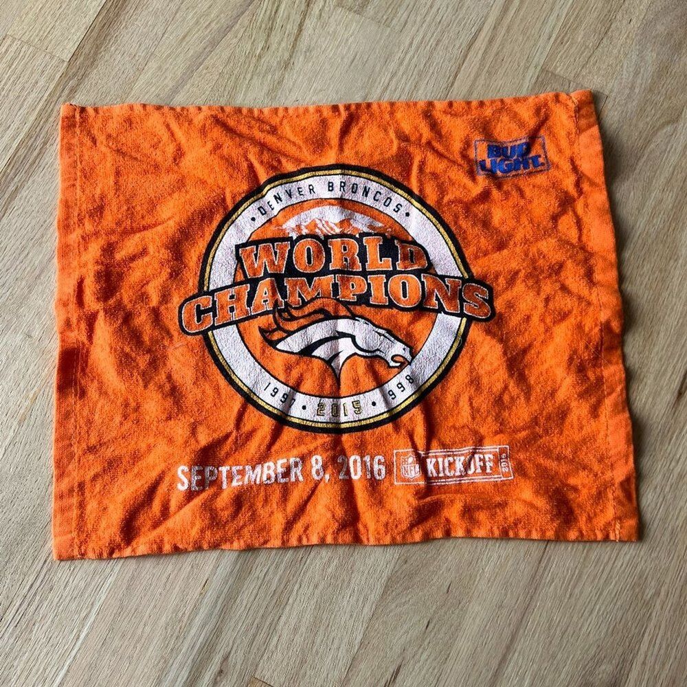 Denver Broncos World Champions‎ Rally Towel - September 8, 2016 orange blue fan